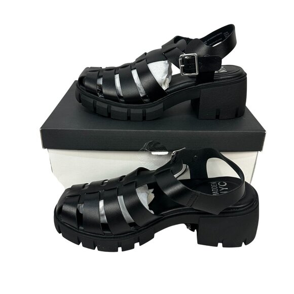 Madden NYC Womens Black Fisherman Sandals Size 9.5 Chunky Heel Adjustable Straps - Picture 3 of 15